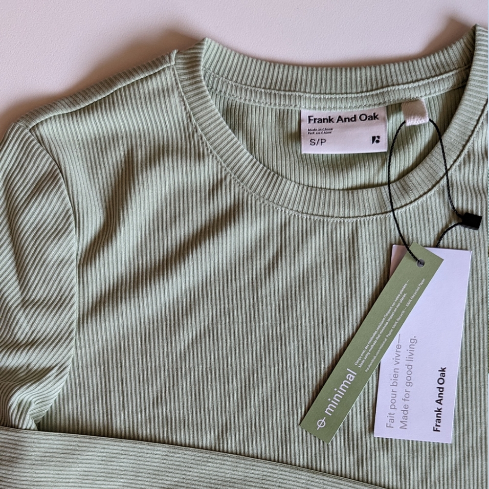 NWT Mint Green - Frank & Oak super soft ribbed long sleeve tee